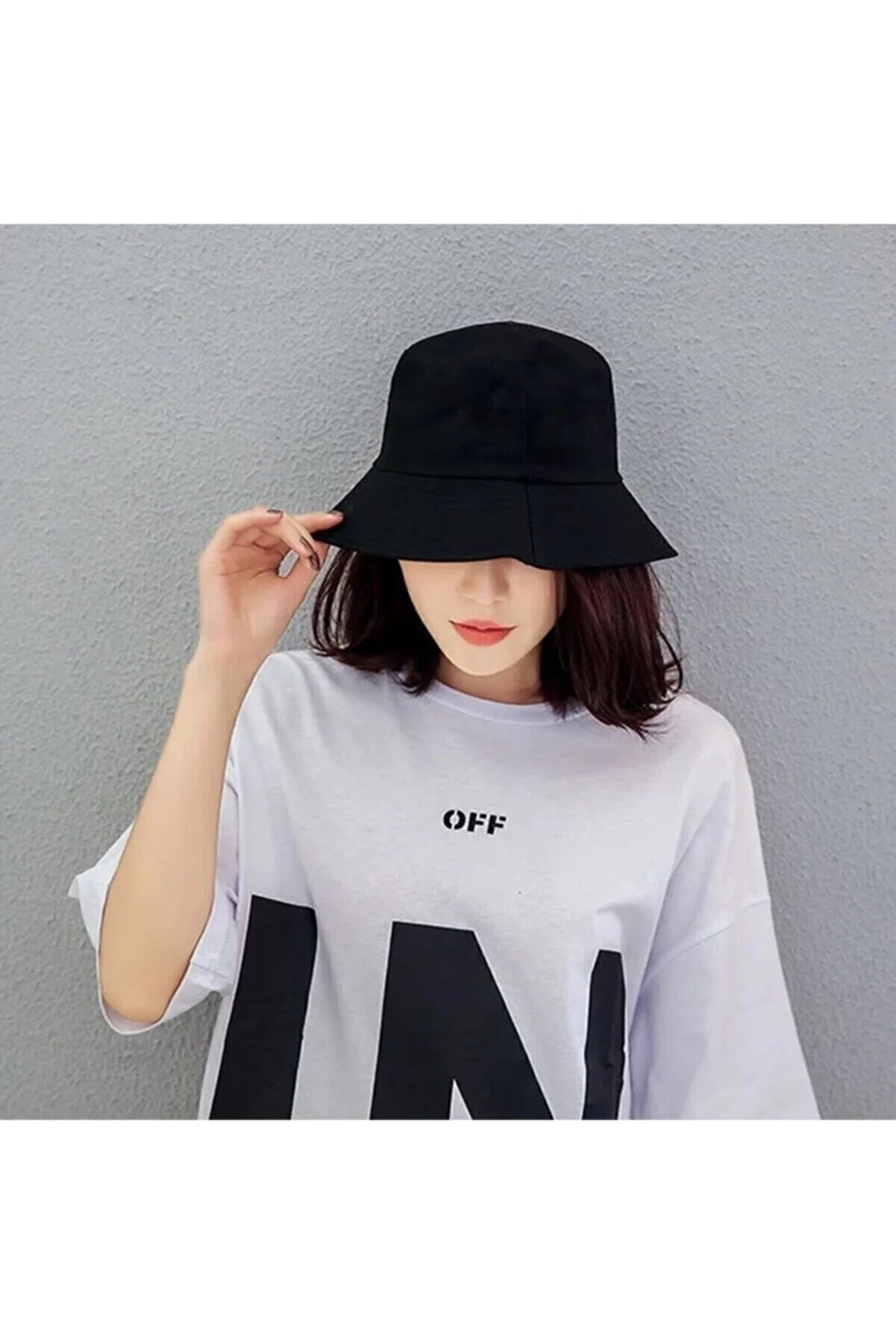 Düz Siyah Kova Şapka Balıkçı Şapka